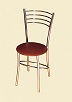 металлический стул, цвет бордо, покрытие металла хром