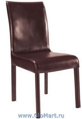 стул на деревянном каркасе. обивка кожзам. цвет коричневый
