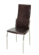 стулья на металлокаркасе, покрытие металла хром, обивка кожзам крокодил, цвет коричневый