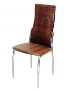 стулья на металлокаркасе, покрытие металла хром, обивка кожзам крокодил, цвет светло коричневый