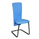 стул на металлокаркасе, цвет обивки - светло голубой