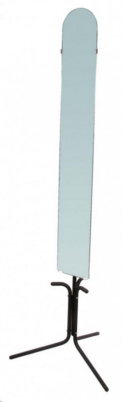 Зеркало компактное напольное. Материал стальная труба, полимерное покрытие. Размер: 55*175* см. Цвет: черный.
