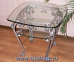 журнальный столик кованый стеклянный ГМ-541