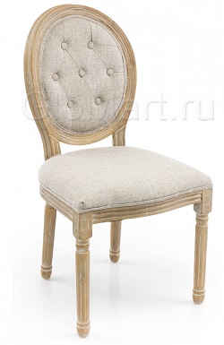 Мягкий стул с обивкой из ткани на деревянном каркасе. Цвет бежевый/натуральный.