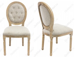 Мягкий стул с обивкой из ткани на деревянном каркасе. Цвет бежевый/натуральный.