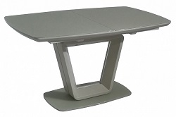 Раскладной стол из МДФ со стеклом. Цвет крем матовый.