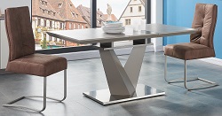 Раскладной прямоугольный стол из керамики на основе МДФ. Цвет коричневый. 