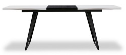 Раскладной стол на металлическом каркасе. Цвет белый/черный.