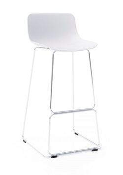 Барный стул из пластика на металлическом каркасе. Цвет: лайм.