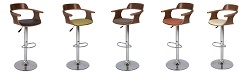 Барный стул с сиденьем из ткани. Цвет:  орех/коричневый, орех/зеленый,орех/светло-коричневый,орех/оранжевый,орех/ваниль.