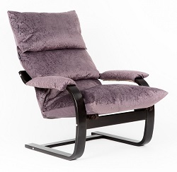 Кресло-качалка. Цвет ткани лаванда, цвет каркаса венге.