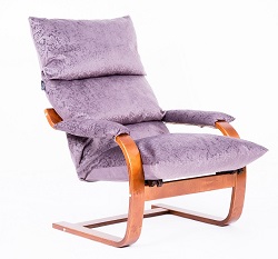 Кресло-качалка. Цвет ткани лаванда, цвет каркаса вишня.