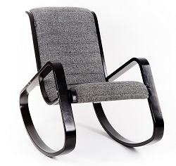 Кресло-качалка. Цвет ткани: темно серый, каркас венге.