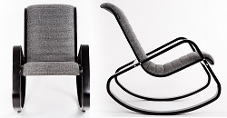 Кресло-качалка. Цвет ткани: темно серый, каркас венге.