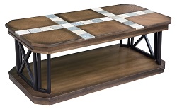 Журнальный столик из дерева с керамической плиткой. Цвет: темно-коричневый.