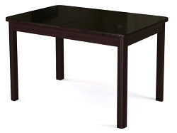 Раскладной стол со стеклом.Цвет венге/черный.