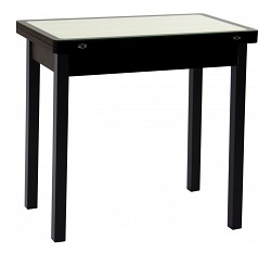 Небольшой стол со стеклом и экокожей KB-0630
