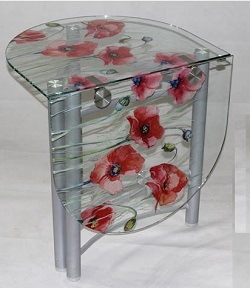 Стеклянный стол с рисунком CR-0901