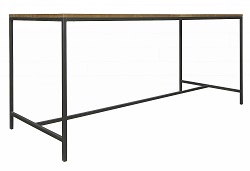Обеденный стол из металла и дерева. Цвет: темно-коричневый.