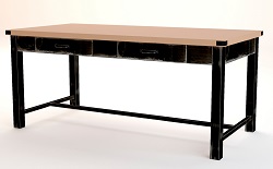 Обеденный стол на металлическом каркасе. Цвет: черный.