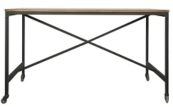Рабочий стол из металла с деревянной столешницей. Цвет: коричневый. 