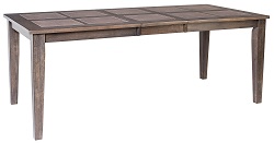 Раскладной обеденный стол из массива гевеи с керамической плиткой. Цвет: орех темный