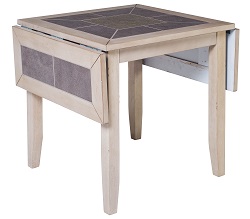 Деревянный стол с керамической плиткой. Цвет серый/дуб серый.