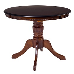Круглый раскладной стол из массива гевеи. Цвет:темный орех.