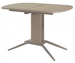 Раскладной стол с плиткой на центральной опоре. Цвет беленый дуб. 