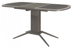 Раскладной стол с плиткой на центральной опоре. Цвет серебро. 