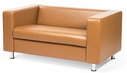 Двухместный диван. Цвет светло коричневый.