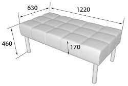 Классическая банкетка из экокожи. Габаритные размеры.