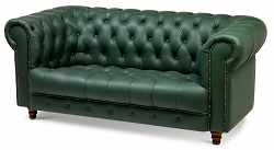 Мягкий диван из экокожи. Цвет зеленый.