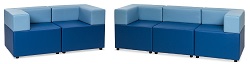 Угловой диван из двух и трех секций. Цвет голубой/синий.