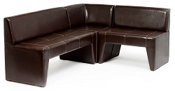 Угловой сборный диван из трех секций. Цвет коричневый.