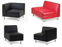 Модульные элементы(секции) для углового дивана. Цвет черный, красный.