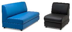 Двухместная и одноместная секция для углового дивана. Цвет голубой, черный.