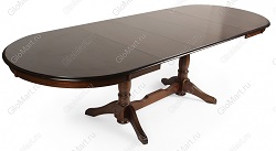 Большой овальный раскладной деревянный стол. Цвет Тобакко.