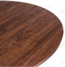Круглый стол из МДФ и металла. Цвет орех/белый.