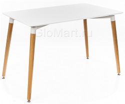 Нераскладной прямоугольный кухонный стол из пластика. Цвет белый.