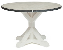 Деревянный обеденный стол. Цвет белый/белый состаренный.