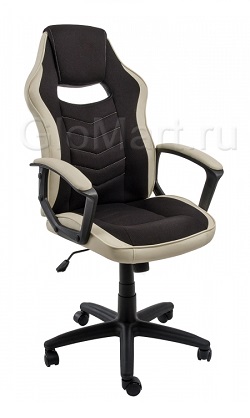Офисное(компьютерное) кресло из искусственной кожи. Цвет черный/серый.