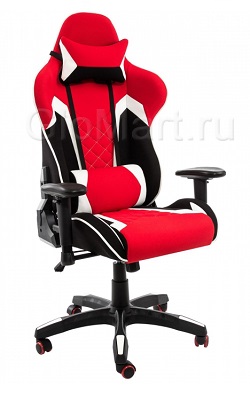 Офисное(компьютерное) кресло из ткани. Цвет черный/красный. 