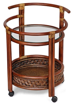 Сервировочный столик из ротанга, цвет: античный орех.