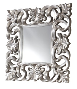 Зеркало в раме для прихожей. Цвет серебро.
