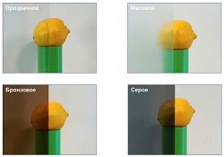 Тонирование стекла: прозрачное, матовое, бронзовое, серое