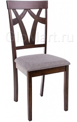 Деревянный стул и тканевой обивкой. Коричневый