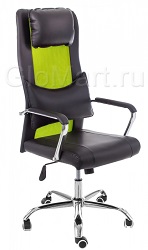 Комфортабельное компьютерное кресло. Цвет: черный с зеленым
