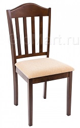 Деревянный стул с бежевым сиденьем