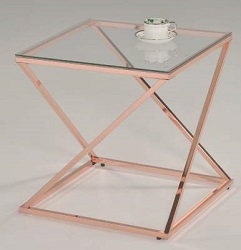 Кофейный стол цвета розового золота